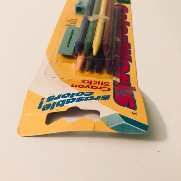 Vintage 1990 Crayola  Erasable Crayons 8 Classic Shades Damaged Packaging - Picture 7 of 14